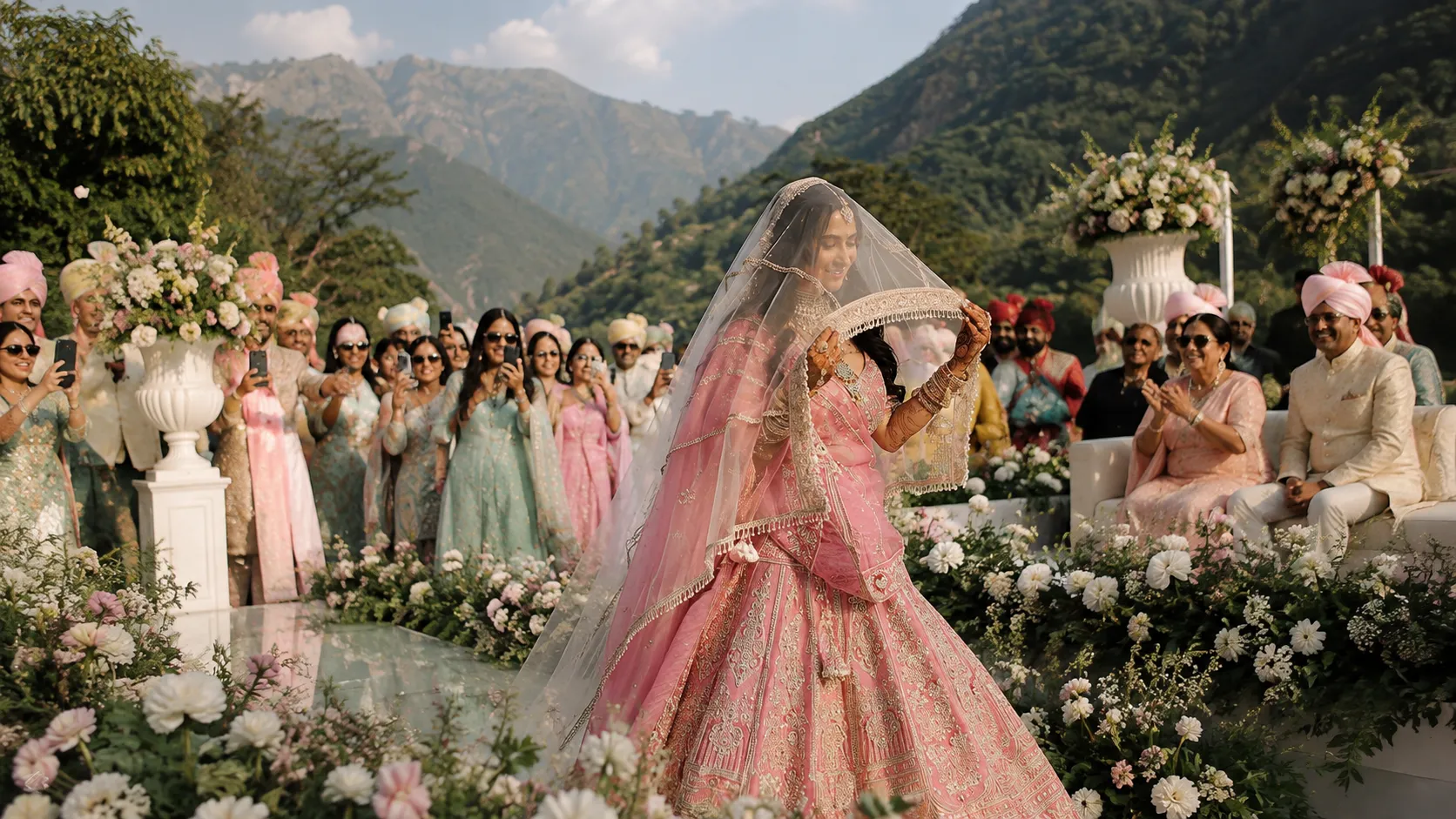 Bride entry at a premium destination wedding
